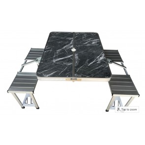 Gloucester Aluminium Deluxe Folding Picnic Set ONYX EDITION