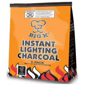 Big K 2 x PACK 1kg Instant light the bag BBQ Charcoal IL02