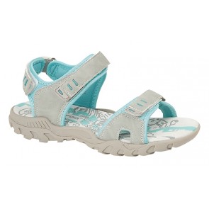 PDQ Light Grey/Mint Synthetic Nubuck Touch Fastening Halter Back Sports Sandal L 498LFE