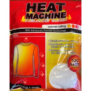 Heat Machine Mens Winter Thermal 0.45 Tog Long Sleeve Top 2462 - WHITE