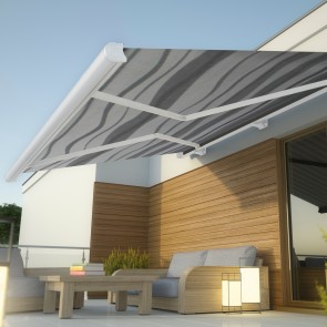Gardenwize Full Aluminium Patio Cassette Awning Manual Wind Out Blind 350cm WIDE With a Projection of 250cm Depth GW35200