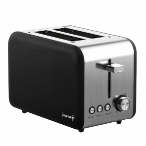 Leisurewise Sleek Black Stainless Steel 850Watt 2 slice Toaster LW770