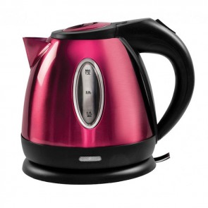 pls thirlemere brushed polished metal 1.2l kettle po219 red