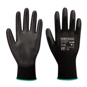 portwest pu palm glove a120 black