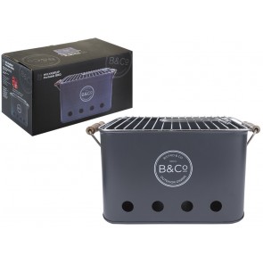 B&CO Rectangle Charcoal BBQ - Grey