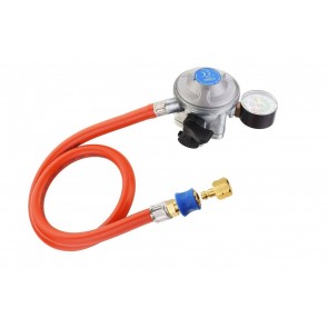 Cadac 21mm CLIP ON Butane Overflow/Gauge Regulator With Quick Release Valve 8517-FL-QR