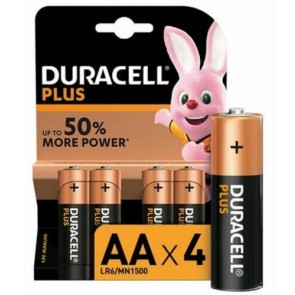 Duracell Plus 50% more power AA LR6/MN1500 Batteries PACK OF 4 