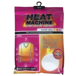Heat Machine Ladies Winter Thermal 0.26 Tog Long Sleeve Top  2362 - WHITE