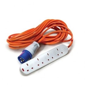 Maypole Camping 10 Metre Site Hook Up 4 Sockets Extension Cable Lead 13A