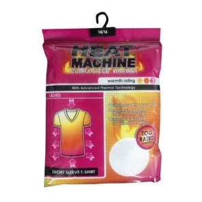 Heat Machine Ladies Winter Thermal 0.26 Tog Short Sleeve Top T Shirt  2361 - WHITE