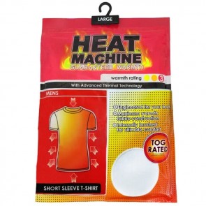 Heat Machine Mens Winter Thermal 0.45 Tog Short Sleeve T shirt Top 2461 - WHITE