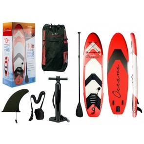 Summit Oceana 10ft Inflatable Paddle Board & Kit - RED 979048R