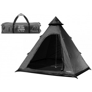 Summit Camping Festival 4 Person Hydrahalt 4 Person Tipi Tent 300 x 275 x 205cm Black Colour