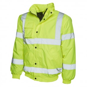 uneek hi-vis bomber jacket uc804 yellow