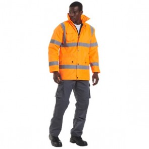 uneek hi-vis coat uc803 orange