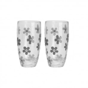 Flamefield Acrylic Tall Daisy Tumblers Grey Pack of 2 SF502G