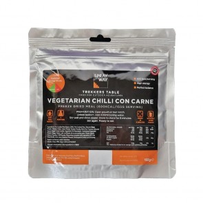 Sprayway Trekkers Table Vegetarian Chilli Con Carne Freeze Dried Meal 155g BEST BEFORE JAN 2025