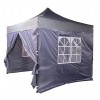 Quest Sides for Louisiana 3m x 3m Pavillion in grey (2 x doors, 2 x windows) A3610SI