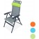 Portal Outdoor Ken Reclining Chair Grey with a Green Headrest and Stitching PT-CH-KEN-GN