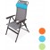 Portal Outdoor Ken Reclining Chair Grey with a Blue Headrest and Stitching PT-CH-KEN-BL