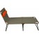 Portal Outdoor Lounger Sun or Camping Bed Green with Orange Headrest and stitching PT-CH-AVA