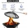  Large Steel Metal Fire Pit for Outdoor Garden Patio Heater Camping Bowl with Lid & Poker , Wood & Coal Burning , Large Black