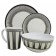 leisurewize stripe 16pc melamine set lwacc237