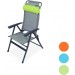 Portal Outdoor Ken Reclining Chair Grey with a Green Headrest and Stitching PT-CH-KEN-GN