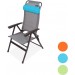 Portal Outdoor Ken Reclining Chair Grey with a Blue Headrest and Stitching PT-CH-KEN-BL