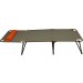 Portal Outdoor Lounger Sun or Camping Bed Green with Orange Headrest and stitching PT-CH-AVA
