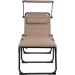 Portal Outdoors Aldi  Padded Sunbed with Sun Shade Brown