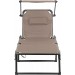 Portal Outdoors Aldi  Mesh Sunbed with Sun Shade Brown