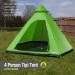 Summit Camping Festival 4 Person Hydrahalt Tipi Tent - GREEN 571046G