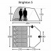 Kampa Brighton 5 Tent footprint & Height