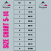 DORMEA SIZE CHART FROM 5-14