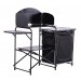 Quest Oregano Kitchen Stand Black with Larder and windsheild F3101