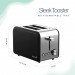 Leisurewise Sleek Black Stainless Steel 850Watt 2 slice Toaster LW770