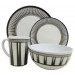 leisurewize stripe 16pc melamine set lwacc237