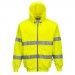 portwest hi-vis zip front hoodie b305 yellow