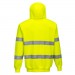 portwest hi-vis zip front hoodie b305 yellow back