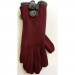 ssp women's gloves with pom-pom trim a1238 maroon